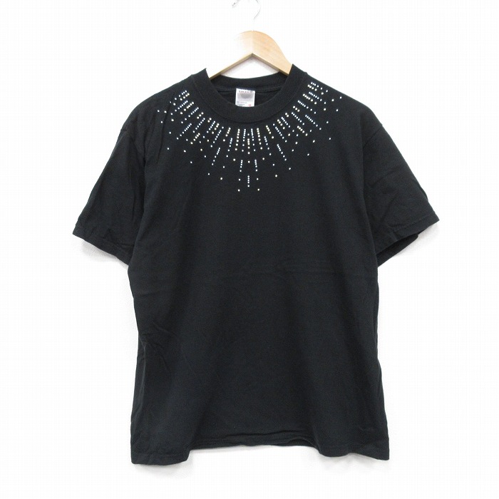 L★古着 半袖 ビンテージ Tシャツ メンズ 00年代 00s コットン クルーネック 黒 ブラック 25sep10 中古