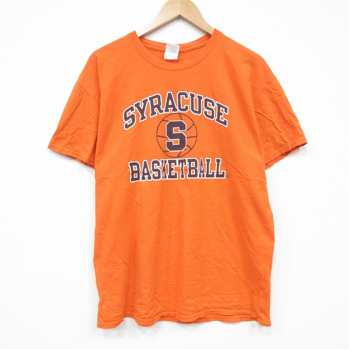L★古着 半袖 ビンテージ Tシャツ メンズ 00年代 00s シラキュース コットン クルーネック オレンジ 25sep10 中古