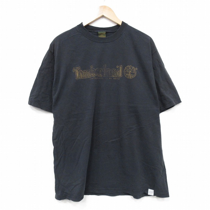 【50%OFF】ティンバーランド 90s 半袖Tシャツ ビッグロゴ ブラック XL | 古着