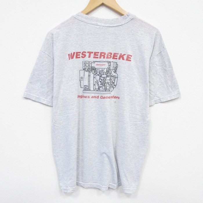 XL★古着 ヘインズ Hanes 半袖 ビンテージ Tシャツ メンズ 00年代 00s エンジン クルーネック 薄グレー 霜降り 【spe】 25sep11 中古