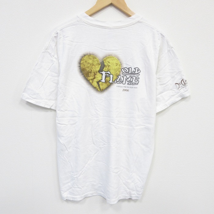 L★古着 半袖 ビンテージ Tシャツ メンズ 00年代 00s ハート コットン クルーネック 白 ホワイト 25sep11 中古