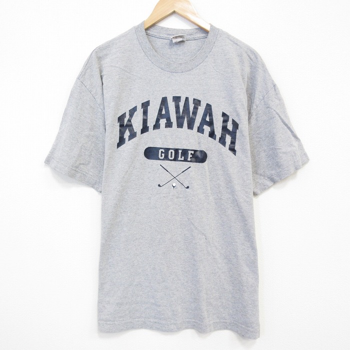 【20%OFF】XL★古着 半袖 ビンテージ Tシャツ メンズ 00年代 00s KIAWAH クルーネック グレー 霜降り 25sep11 中古
