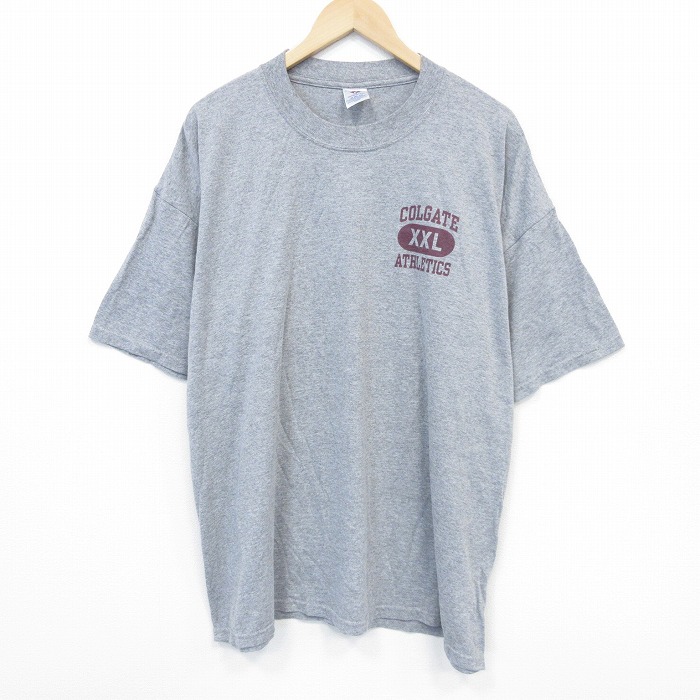 XL★古着 ジャージーズ 半袖 ビンテージ Tシャツ メンズ 00年代 00s COLGATE 大きいサイズ クルーネック グレー 霜降り 25sep11 中古