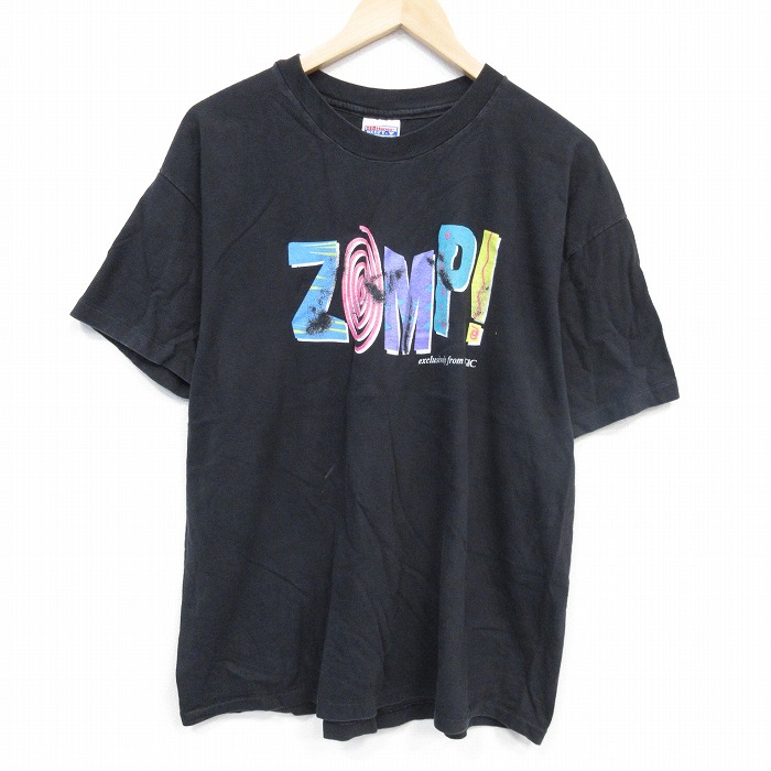 【20%OFF】XL★古着 ヘインズ Hanes 半袖 ビンテージ Tシャツ メンズ 00年代 00s 20MP コットン クルーネック 黒 ブラック 25sep11 中古