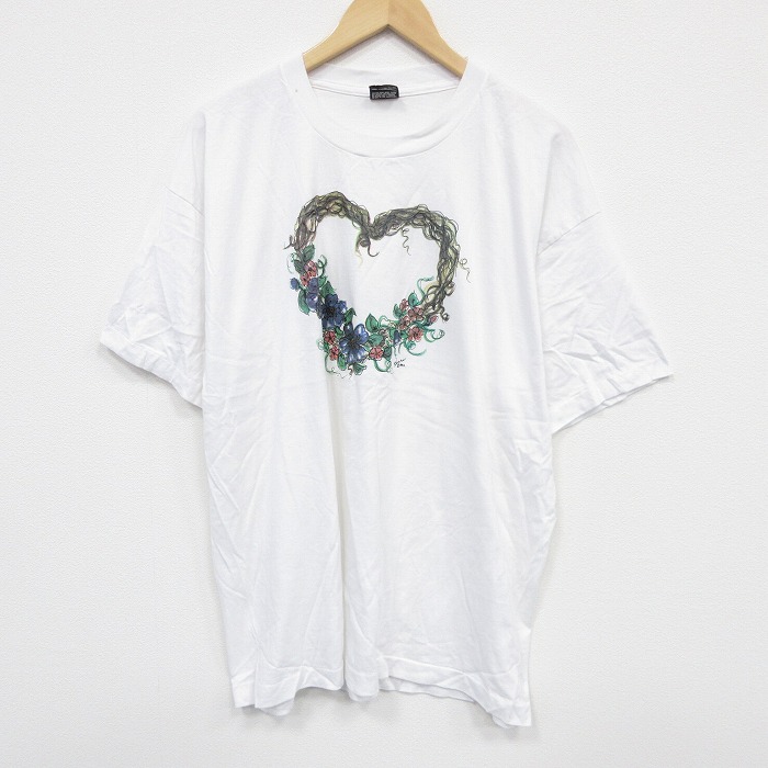 フルーツオブザルーム 90s 半袖Tシャツ ハート ホワイト XL | 古着