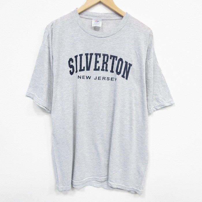 XL★古着 ジャージーズ 半袖 ビンテージ Tシャツ メンズ 00年代 00s ニュージャーズ 大きいサイズ クルーネック グレー 霜降り 25sep11 中古