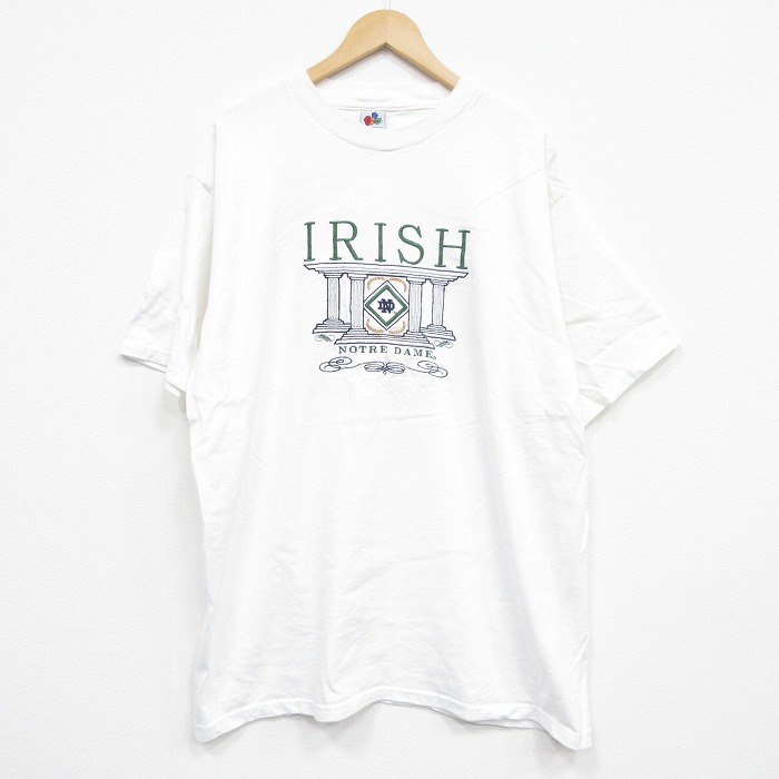 アイリッシュ刺繍Tシャツ ホワイト XL | 古着
