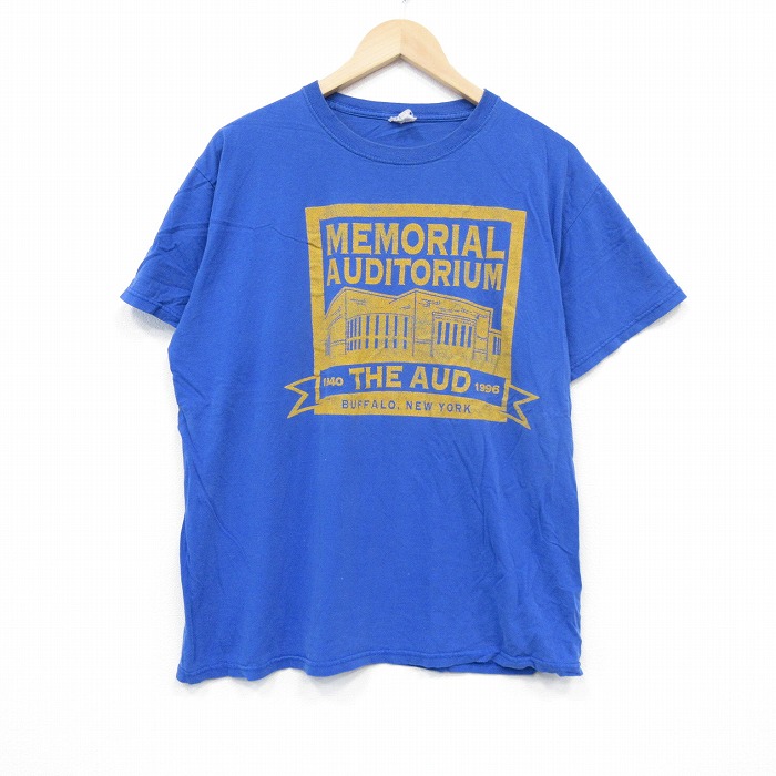 XL★古着 ジャージーズ 半袖 Tシャツ メンズ THE AUD クルーネック 青 ブルー 25sep12 中古