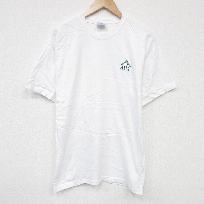 L★古着 ヘインズ Hanes 半袖 ビンテージ Tシャツ メンズ 00年代 00s AIM コットン クルーネック 白 ホワイト 25sep12 中古