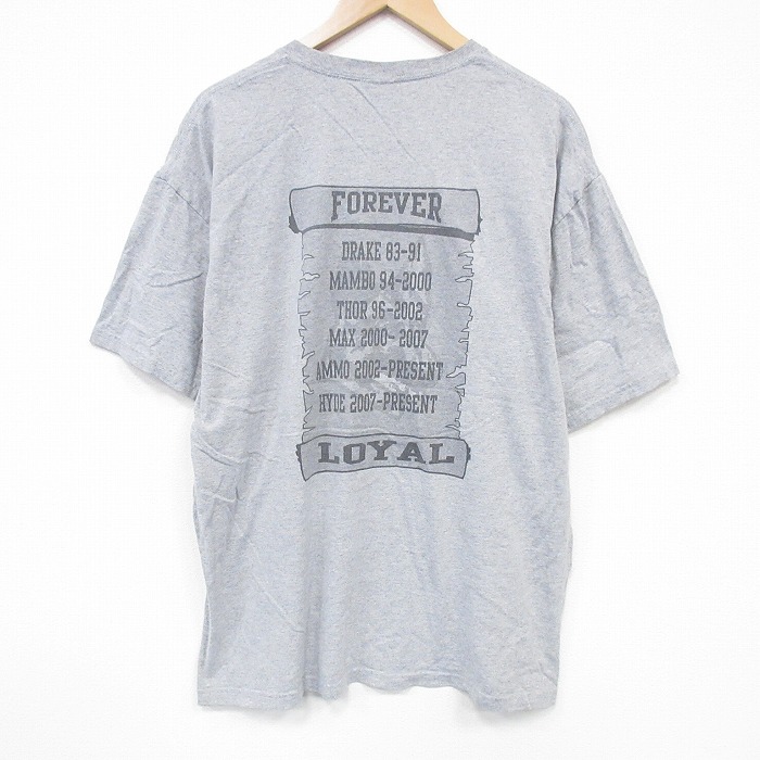 XL★古着 半袖 ビンテージ Tシャツ メンズ 00年代 00s LOYAL 大きいサイズ クルーネック グレー 霜降り 25sep12 中古