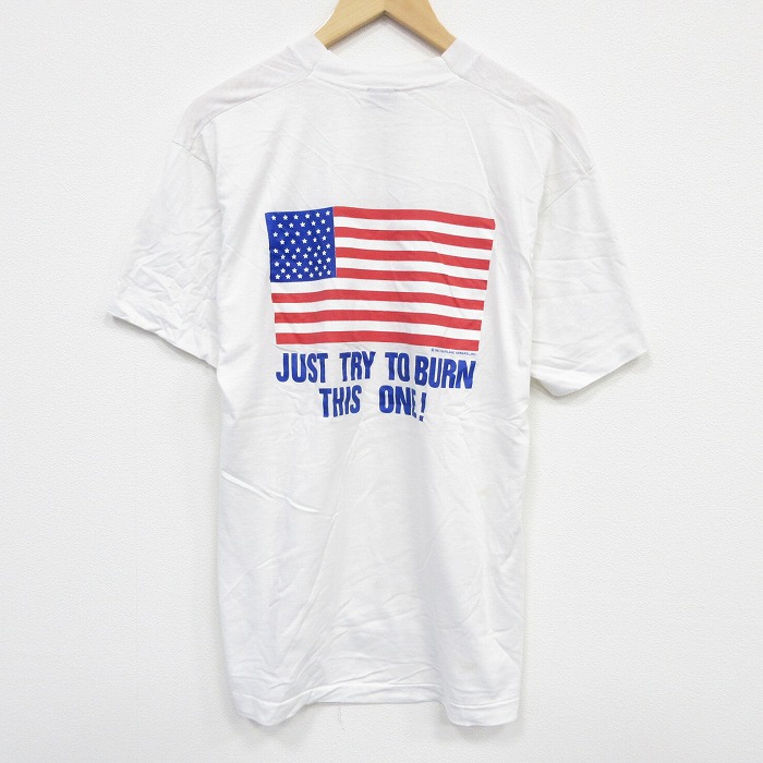 【20%OFF】XL★古着 スクリーンスターズ 半袖 ビンテージ Tシャツ メンズ 80年代 80s 星条旗 クルーネック USA製 白 ホワイト 【spe】 25sep13 中古