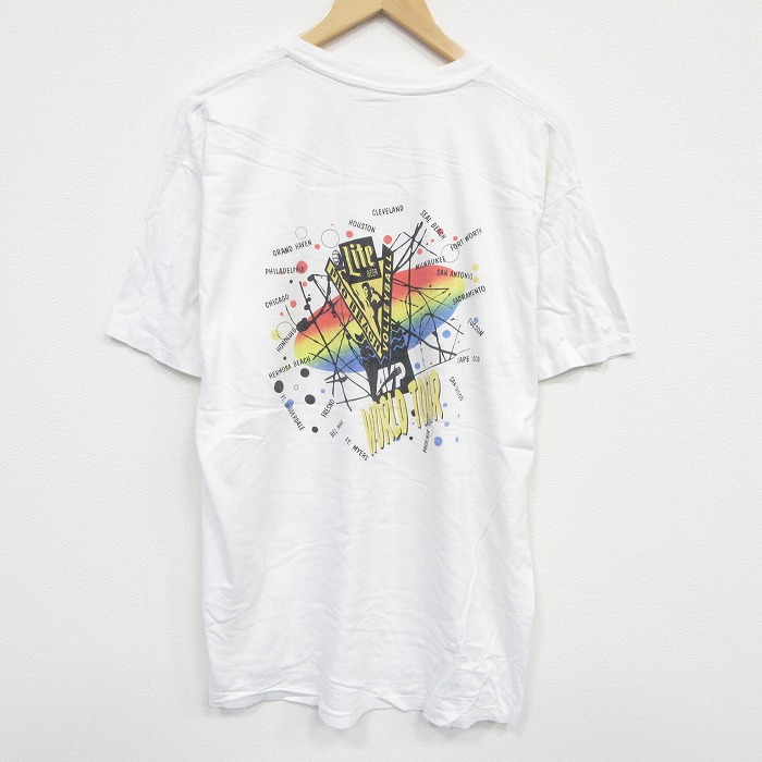 XL★古着 ヘインズ Hanes 半袖 ビンテージ Tシャツ メンズ 90年代 90s バレーボール コットン クルーネック USA製 白 ホワイト 25sep13 中古