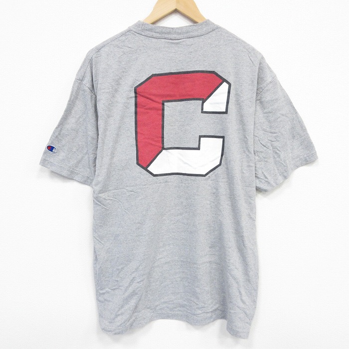 XL★古着 チャンピオン champion 半袖 ビンテージ Tシャツ メンズ 00年代 00s C 大きいサイズ クルーネック グレー 霜降り 25sep13 中古