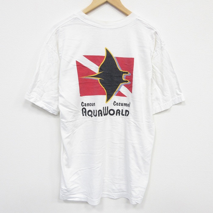 【20%OFF】XL★古着 半袖 ビンテージ Tシャツ メンズ 00年代 00s エイ クルーネック 白 ホワイト 25sep13 中古