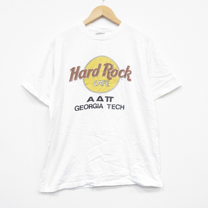 L★古着 ヘインズ Hanes 半袖 ビンテージ Tシャツ メンズ 80年代 80s ハードロックカフェ コットン クルーネック USA製 白 ホワイト 【spe】 25sep13 中古