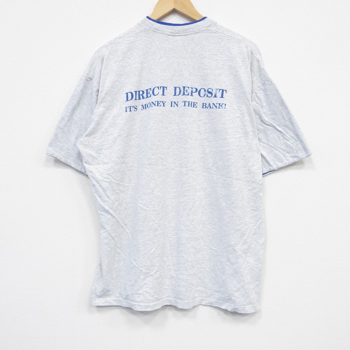 XL★古着 BELTON 半袖 ビンテージ Tシャツ メンズ 90年代 90s ダイレクト 大きいサイズ コットン クルーネック USA製 薄グレー 霜降り 25sep13 中古