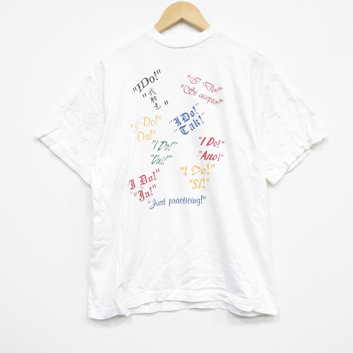 L★古着 半袖 ビンテージ Tシャツ メンズ 00年代 00s I DO コットン クルーネック 白 ホワイト 25sep13 中古