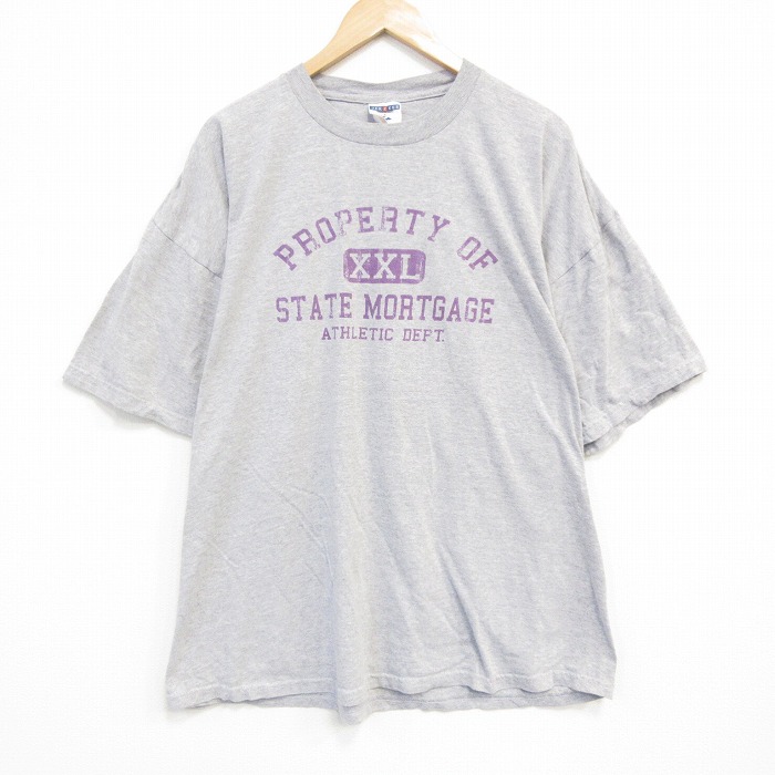 XL★古着 ジャージーズ 半袖 ビンテージ Tシャツ メンズ 00年代 00s MORTGAGE 大きいサイズ クルーネック グレー 霜降り 25sep16 中古