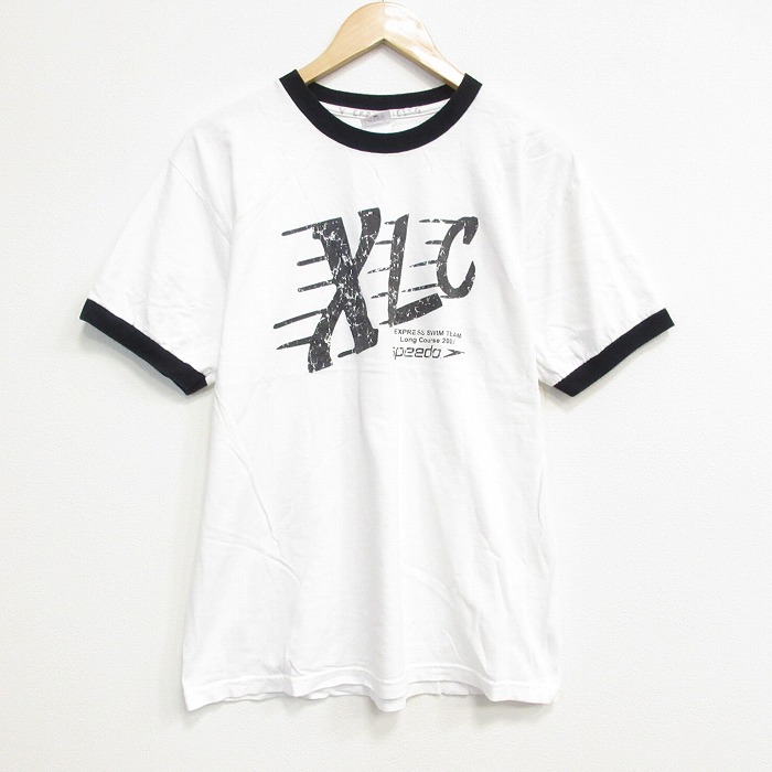 M★古着 半袖 ビンテージ Tシャツ メンズ 00年代 00s XLC コットン クルーネック 白 ホワイト リンガー 25sep16 中古