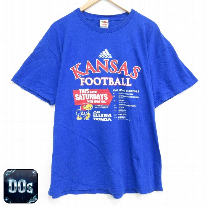 フルーツオブザルーム 00s 半袖Tシャツ カンザスジェイホークス ブルー XL | 古着