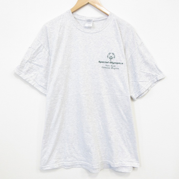 XL★古着 半袖 ビンテージ Tシャツ メンズ 00年代 00s スペシャルオリンピック クルーネック 薄グレー 霜降り 25sep16 中古