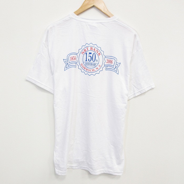 XL★古着 ヘインズ Hanes 半袖 ビンテージ Tシャツ メンズ 00年代 00s NBTバンク クルーネック 白 ホワイト 25sep16 中古