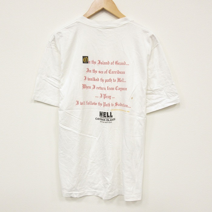 L★古着 All Sport 半袖 ビンテージ Tシャツ メンズ 90年代 90s デビル メッセージ コットン クルーネック USA製 白 ホワイト 25sep16 中古