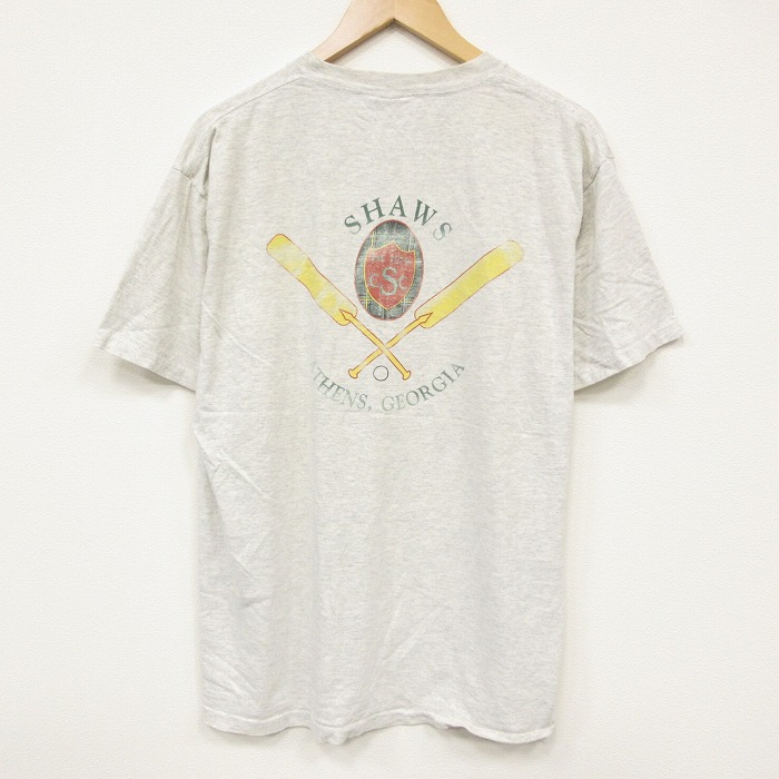 XL★古着 All Sport 半袖 ビンテージ Tシャツ メンズ 90年代 90s SHAWS コットン クルーネック USA製 薄グレー 霜降り 25sep16 中古