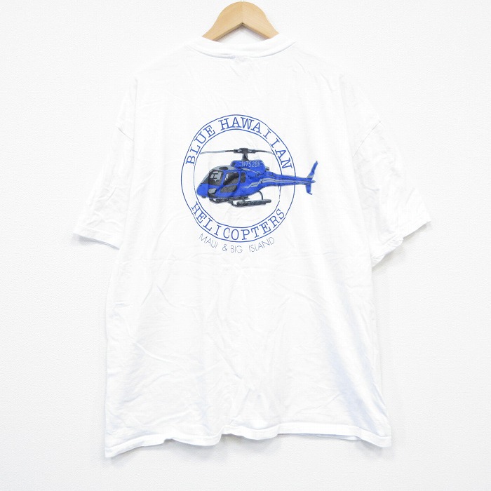 XL★古着 ヘインズ Hanes 半袖 ビンテージ Tシャツ メンズ 00年代 00s ヘリコプター 大きいサイズ コットン クルーネック 白 ホワイト 25sep17 中古