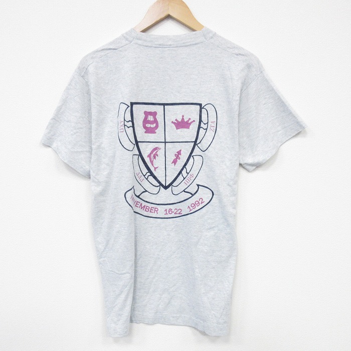L★古着 スクリーンスターズ 半袖 ビンテージ Tシャツ メンズ 90年代 90s ノーベンバー クルーネック USA製 薄グレー 霜降り 25sep17 中古