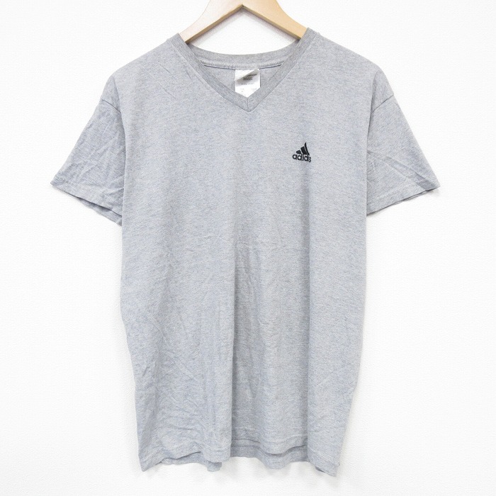 アディダス 90s 半袖Tシャツ ワンポイントロゴ グレー XL | 古着