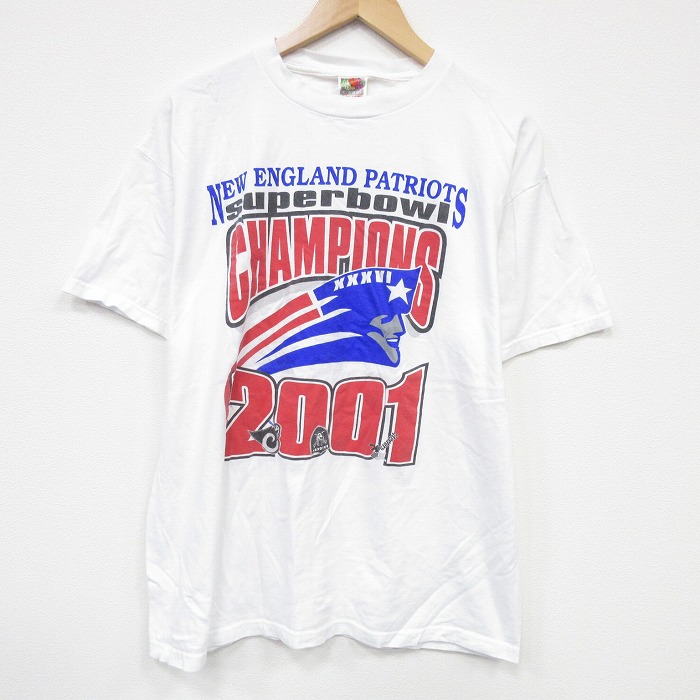 フルーツオブザルーム 00s 半袖Tシャツ NFLニューイングランドペイトリオッツ ホワイト XL | 古着