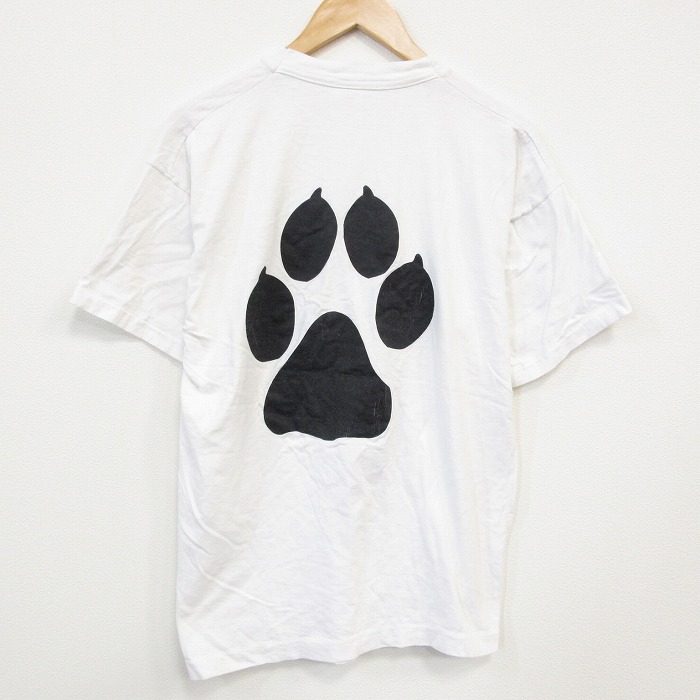 フルーツオブザルーム 90s 半袖Tシャツ 足跡 ホワイト XL | 古着