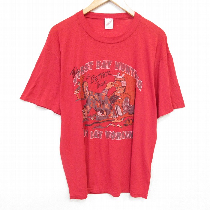 ジャージーズ 80s 半袖Tシャツ ハンター レッド XL | 古着