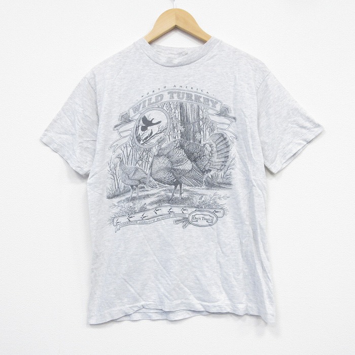 90s 半袖Tシャツ 鳥 グレー M | 古着
