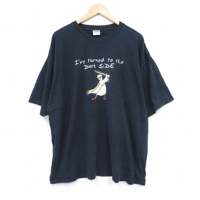 00s 半袖Tシャツ メッセージ ブラック XL | 古着