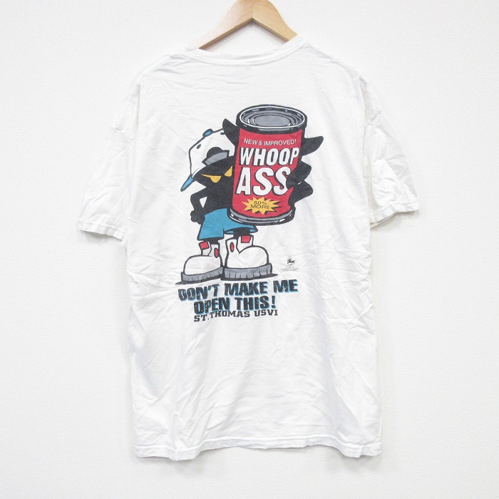 XL★古着 ヘインズ Hanes 半袖 ビンテージ Tシャツ メンズ 00年代 00s 缶 コットン クルーネック 白 ホワイト 25sep18 中古
