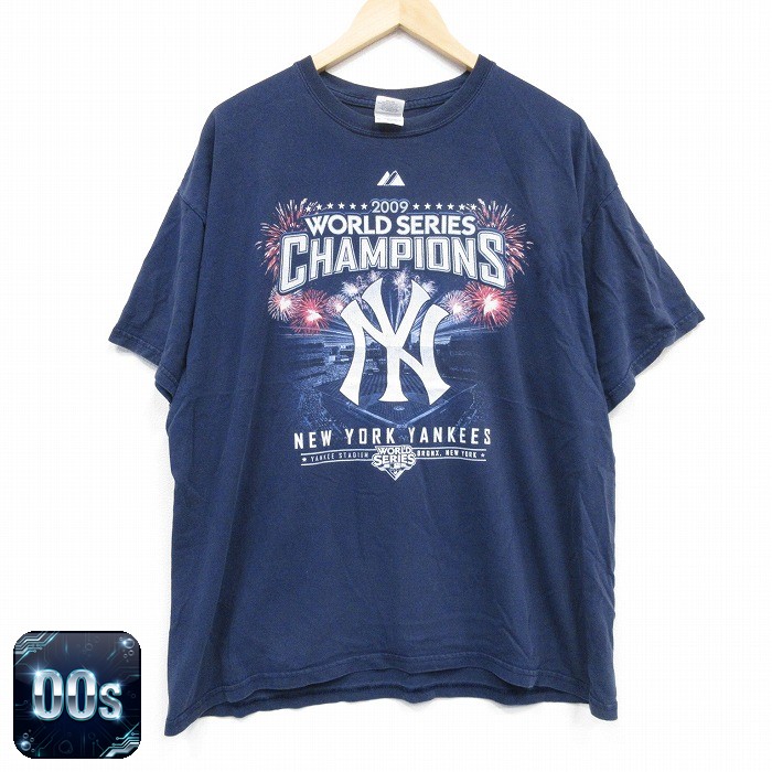 00s 半袖Tシャツ ニューヨークヤンキースプリント ネイビー XL | 古着