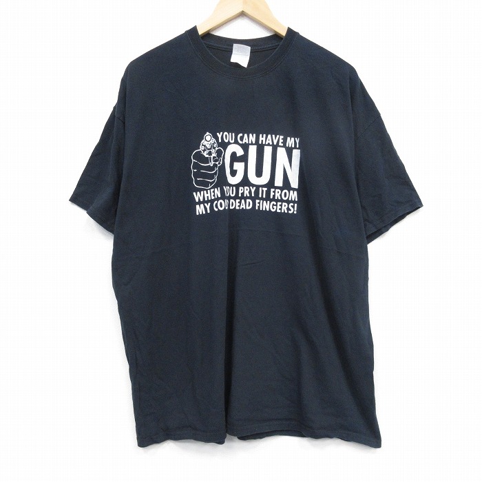 00s 半袖Tシャツ GUN ブラック XL | 古着