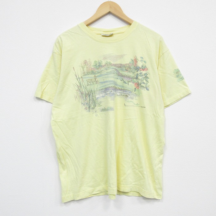 XL★古着 NORTHERN REFLECTIONS 半袖 ビンテージ Tシャツ メンズ 00年代 00s ゴルフ クルーネック 薄黄 イエロー 25sep19 中古
