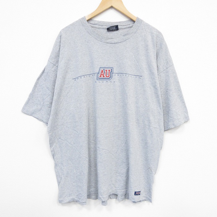 XL★古着 ジャンスポーツ 半袖 ビンテージ Tシャツ メンズ 90年代 90s AU 大きいサイズ クルーネック USA製 グレー 霜降り 25sep22 中古