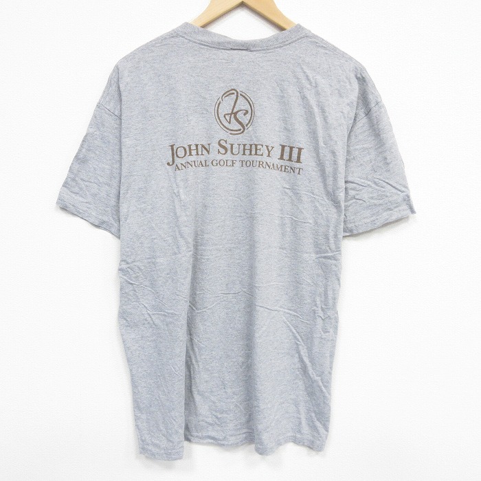 XL★古着 フルーツオブザルーム 半袖 ビンテージ Tシャツ メンズ 00年代 00s ゴルフ トーナメント クルーネック グレー 霜降り 25sep22 中古