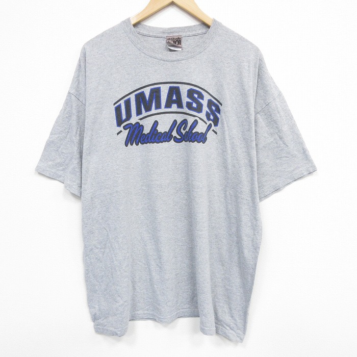 XL★古着 半袖 ビンテージ Tシャツ メンズ 00年代 00s メディカルスクール 大きいサイズ クルーネック グレー 霜降り 25sep22 中古