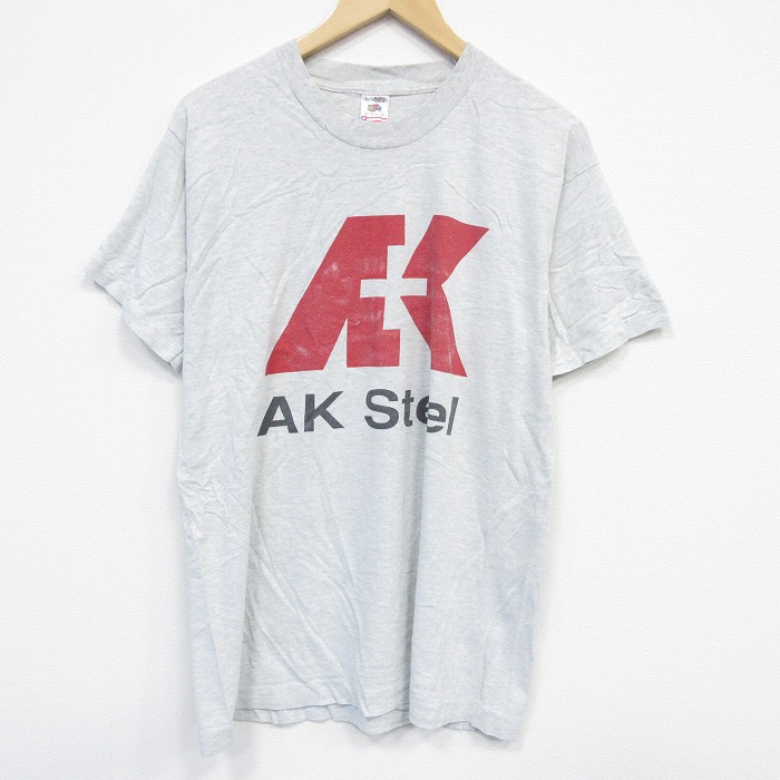 L★古着 フルーツオブザルーム 半袖 ビンテージ Tシャツ メンズ 90年代 90s AK コットン クルーネック USA製 薄グレー 霜降り 25sep24 中古