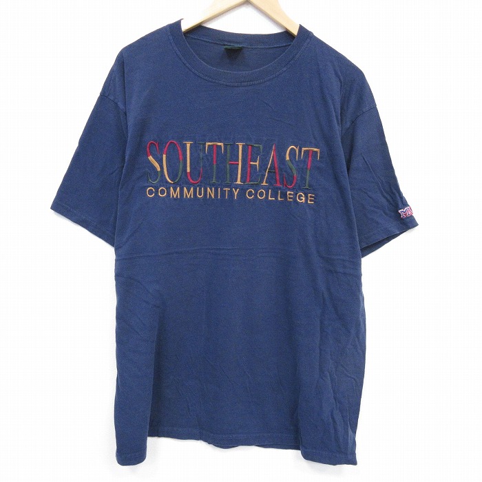 MVスポーツ 00s 半袖Tシャツ サウスイースト刺繍 ネイビー XL | 古着