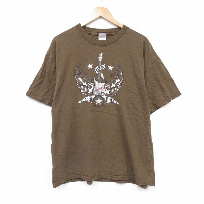 00s 半袖Tシャツ ロックンロール ブラウン XL | 古着