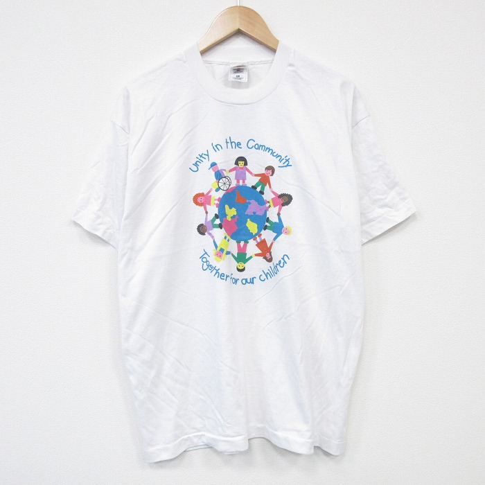 【20%OFF】XL★古着 フルーツオブザルーム 半袖 ビンテージ Tシャツ メンズ 90年代 90s 子供 企業広告 クルーネック 白 ホワイト 25sep24 中古