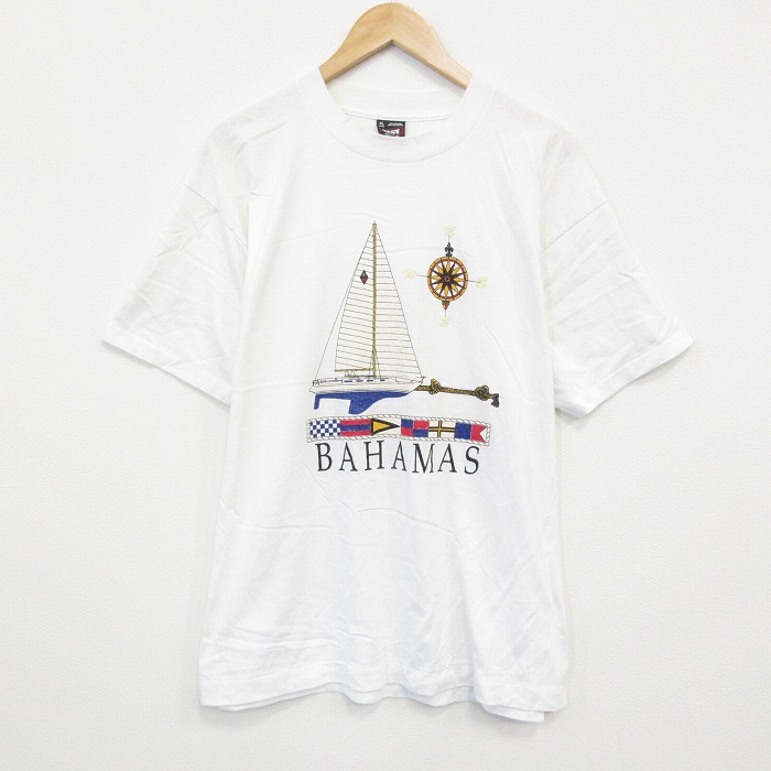 フルーツオブザルーム 90s 半袖Tシャツ バハマヨット ホワイト XL | 古着