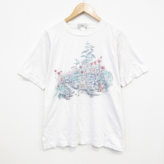 L★古着 NORTHERN REFLECTIONS 半袖 ビンテージ Tシャツ メンズ 00年代 00s 花 クルーネック 白 ホワイト 【spe】 25sep25 中古