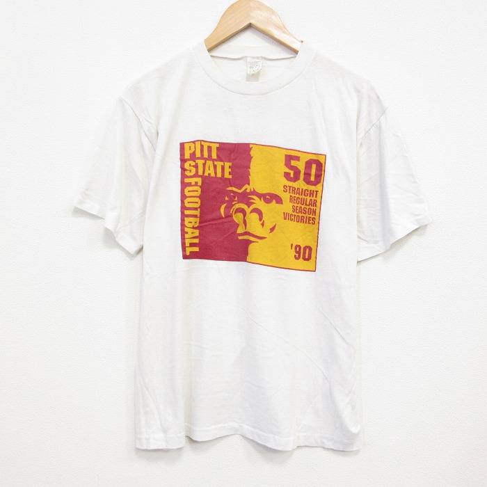 【20%OFF】L★古着 半袖 ビンテージ Tシャツ メンズ 90年代 90s ゴリラ クルーネック USA製 白 ホワイト 25sep25 中古